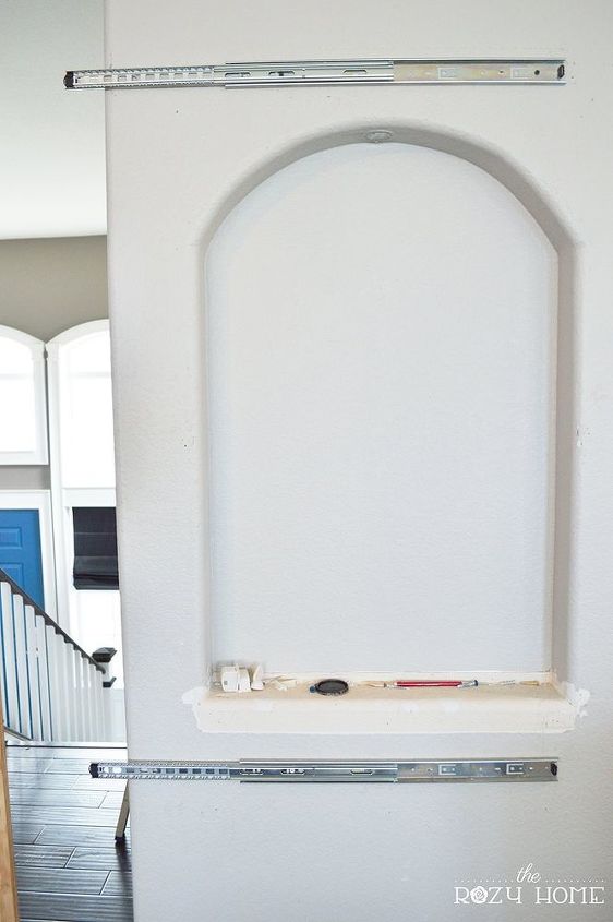 ugly niche cover it up but keep the storage, repurposing upcycling, storage ideas, wall decor