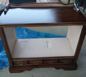 vintage tv cabinet turned dog bed, painted furniture, pets animals, repurposing upcycling