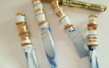 DIY White and Gold Painted Spreaders