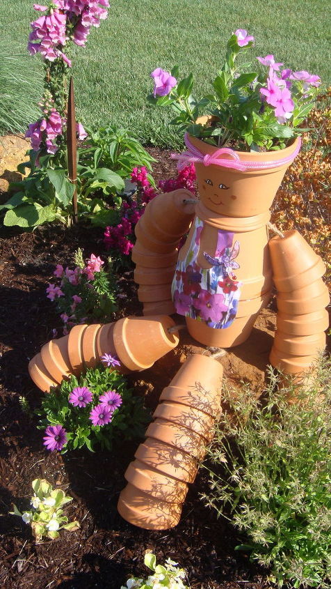terra cotta flowerpot girl, container gardening, crafts, gardening, how to