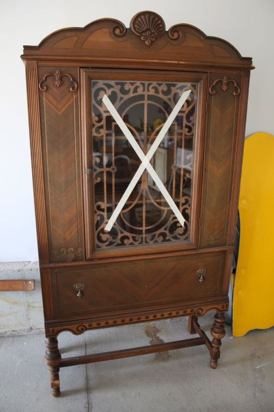 blue white vintage china cabinet, chalk paint, painted furniture, repurposing upcycling