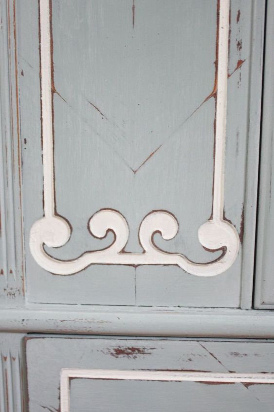 blue white vintage china cabinet, chalk paint, painted furniture, repurposing upcycling