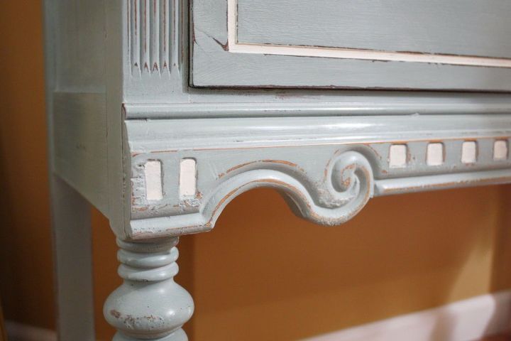blue white vintage china cabinet, chalk paint, painted furniture, repurposing upcycling