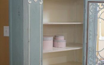 Blue & White Vintage China Cabinet