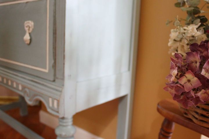 blue white vintage china cabinet, chalk paint, painted furniture, repurposing upcycling