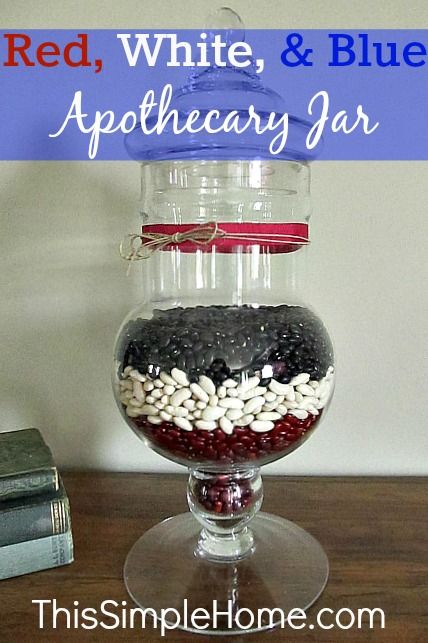 red white and blue apothecary jar, crafts, patriotic decor ideas, repurposing upcycling, seasonal holiday decor