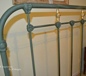 our old iron bed got a shabby re do, chalk paint, painted furniture, shabby chic