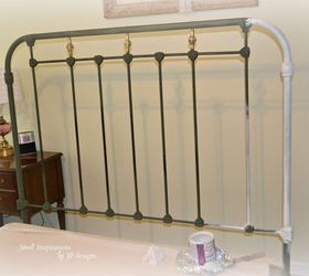 our old iron bed got a shabby re do, chalk paint, painted furniture, shabby chic