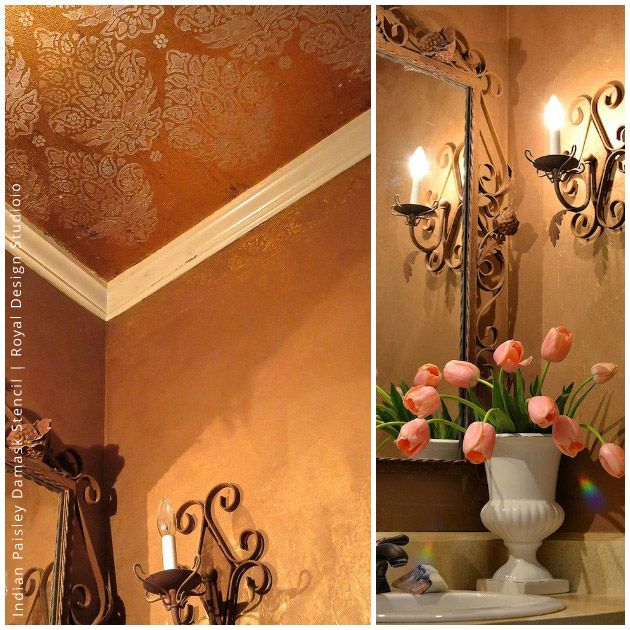 How to Stencil a Rustic Patina Pattern on Bathroom Cabinets | Hometalk