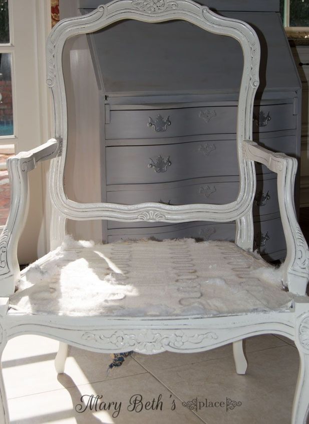 french chair makeover, painted furniture, repurposing upcycling, reupholster