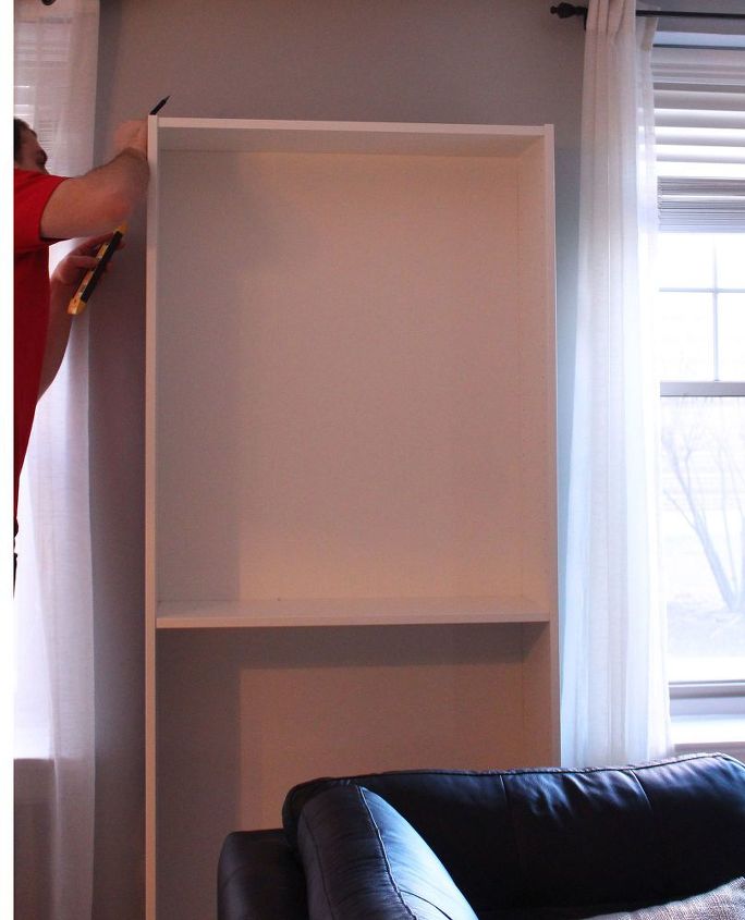 hiding an ugly wall unit air conditioner ikea billy hack, hvac, living room ideas, painted furniture