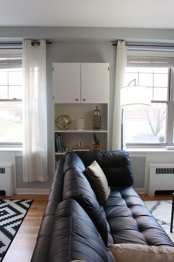 hiding an ugly wall unit air conditioner ikea billy hack, hvac, living room ideas, painted furniture