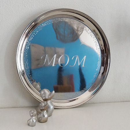 engrave stainless steel tray for mother s day gift, crafts, how to, seasonal holiday decor, Engraved s s tray for Mother s Day gift