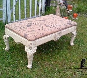 old coffee table turned into a bench, chalk paint, painted furniture, repurposing upcycling, shabby chic, After