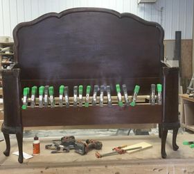 antique headboard to bench, painted furniture, repurposing upcycling, reupholster