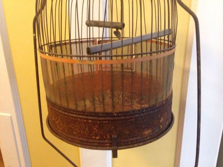 q how do i help this rusty vintage birdcage, crafts, repurposing upcycling