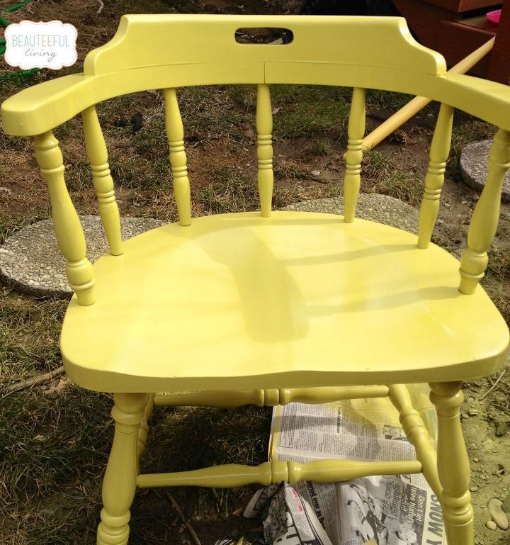how to upcycle an old chair, how to, painted furniture, How the chair looked after 3 light coats