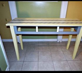 turning a console table into a entryway bench, foyer, painted furniture, repurposing upcycling