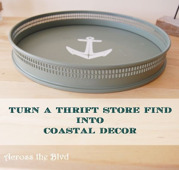 coastal makeover for a thrift store tray, chalk paint, crafts, how to