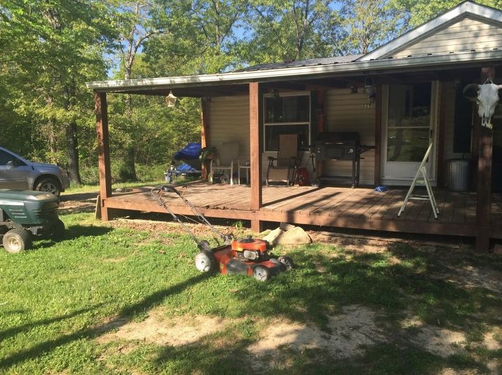 how to make an upright freezer on the porch blend in or decorate, My porch has sooo much potential but I m not getting a vision yet Help