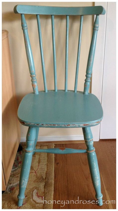 makeover of a pine kitchen chair with chalk paint, chalk paint, painted furniture