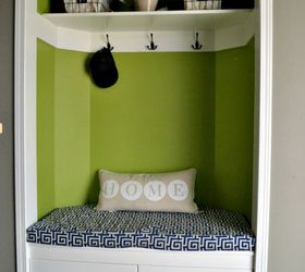 front entry makeover, closet, diy, foyer, how to, organizing, reupholster