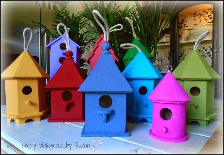 painted birdhouses, crafts, gardening, outdoor living, pets animals