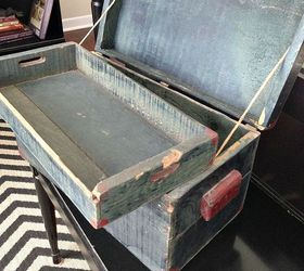 repurposed old tool box to picinc box, outdoor living, patio, repurposing upcycling