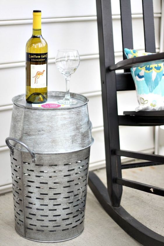 aged metal outdoor table, outdoor furniture, painted furniture, repurposing upcycling