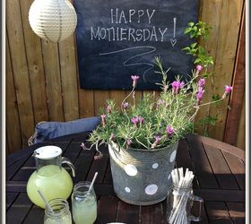 a mothers day table on the back patio, outdoor furniture, outdoor living