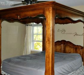 canopy bed makeover, bedroom ideas, painted furniture