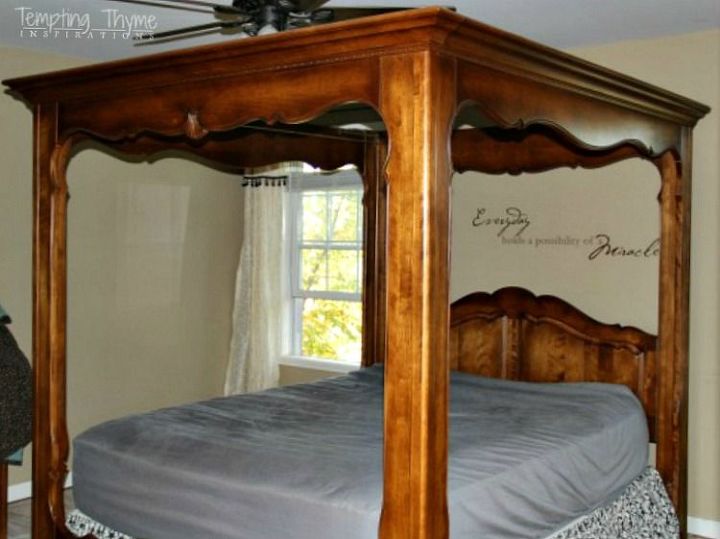 canopy bed makeover, bedroom ideas, painted furniture