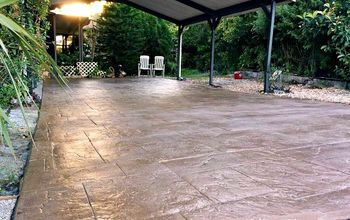 Gorgeous DIY Stamped Concrete Tile Driveway For Less $, Much Less!