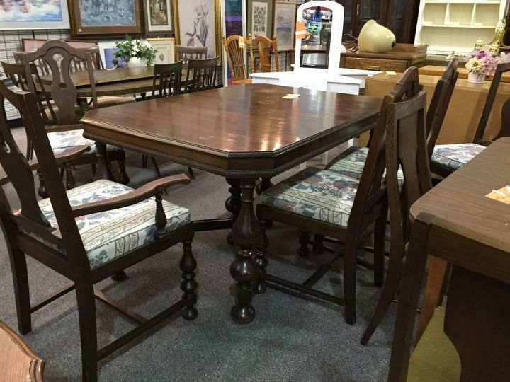 dining room table converted to desk, how to, painted furniture, repurposing upcycling, The original table