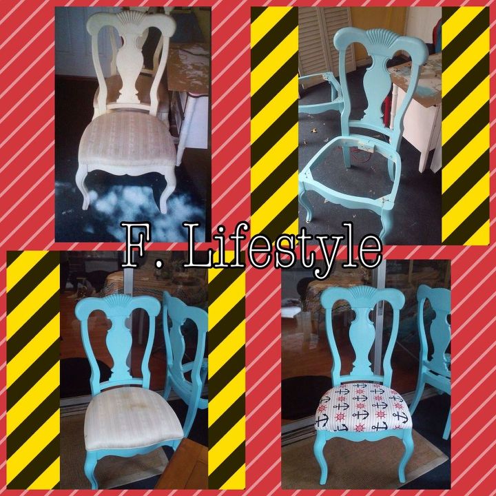 before after chair set, painted furniture, repurposing upcycling, reupholster