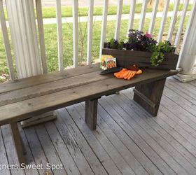 weathered wooden bench, diy, outdoor furniture, painted furniture, woodworking projects