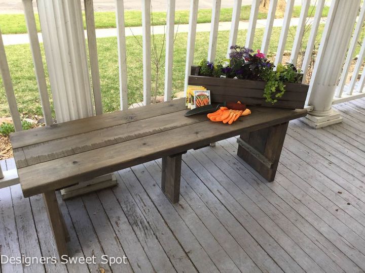 weathered wooden bench, diy, outdoor furniture, painted furniture, woodworking projects