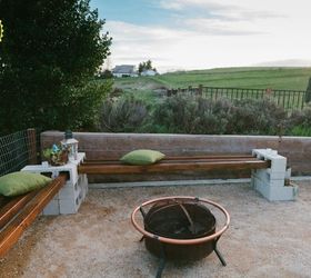 cinder block bench for your backyard, diy, outdoor furniture, outdoor living, woodworking projects