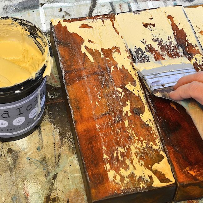 use wood icing rust patina and a stencil to create canvas artwork, crafts, how to, wall decor