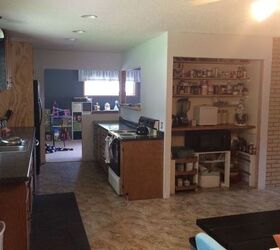 q does this space need a kitchen island, kitchen design, kitchen island, Looking into the kitchen from the dining area