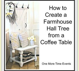 farmhouse hall tree repurposed from coffee table, painted furniture, repurposing upcycling