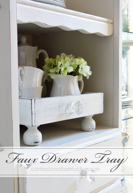 faux drawer tray, chalk paint, crafts, decoupage, how to, painted furniture