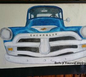 painted truck on headboard, bedroom ideas, how to, painted furniture, repurposing upcycling, wall decor