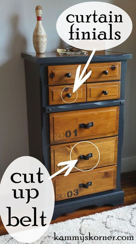 dresser makeover with a belt, painted furniture, repurposing upcycling