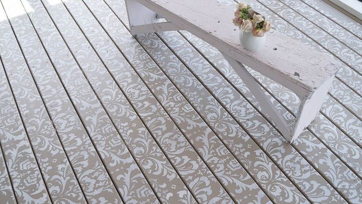 learn how to stencil a deck floor, decks, flooring, how to, painting