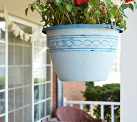 wet distressed chalky finish planters, chalk paint, container gardening, crafts, gardening, porches