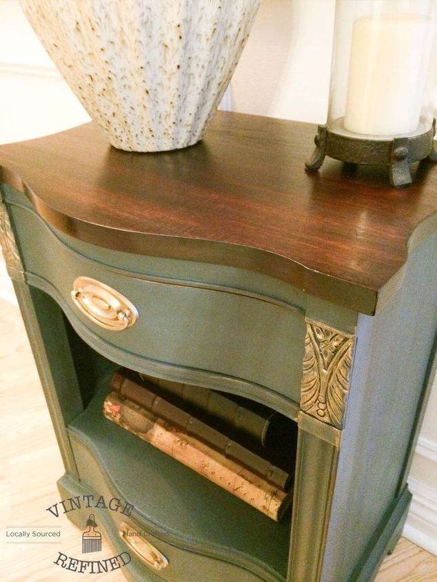 blue painted nightstand, chalk paint, painted furniture, repurposing upcycling
