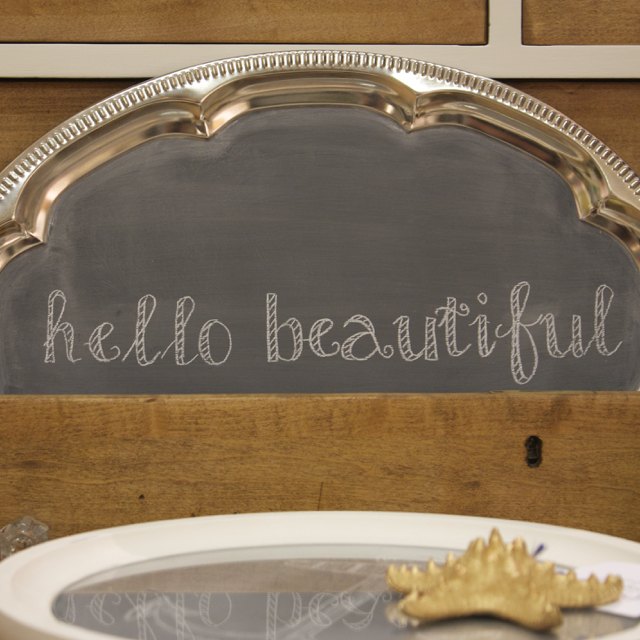 Silver Serving Tray Chalkboard Hometalk