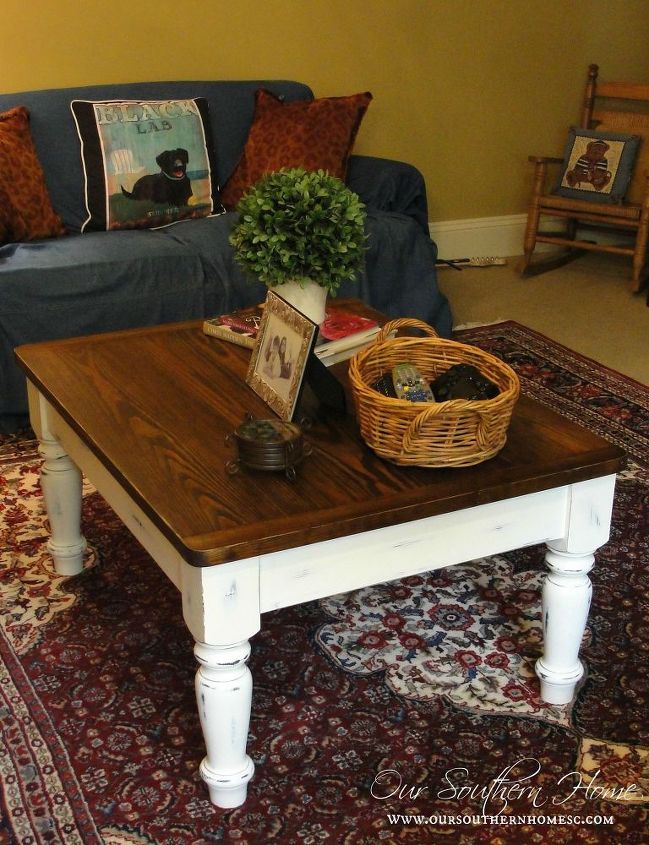 farmhouse coffee table makeover, chalk paint, painted furniture, rustic furniture