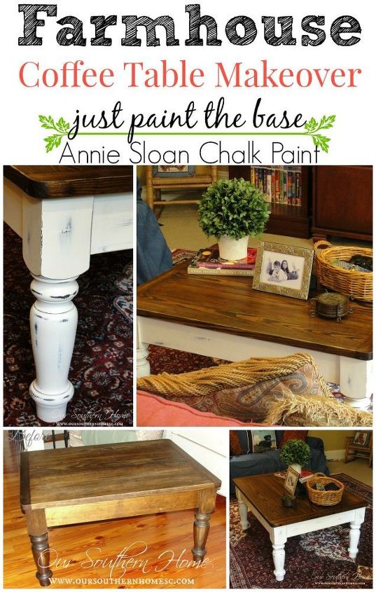 farmhouse coffee table makeover, chalk paint, painted furniture, rustic furniture